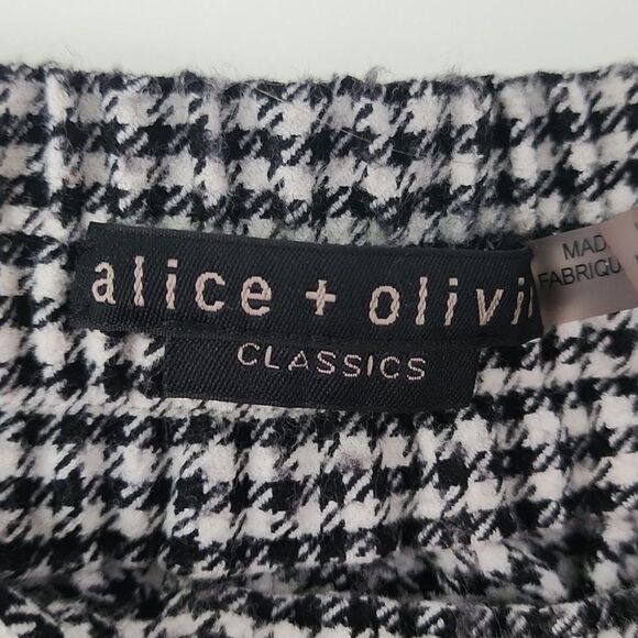 Alice + Olivia Houndstooth Tapered Cargo Pockets Elastic Waist Pants L (21) - Picture 10 of 12